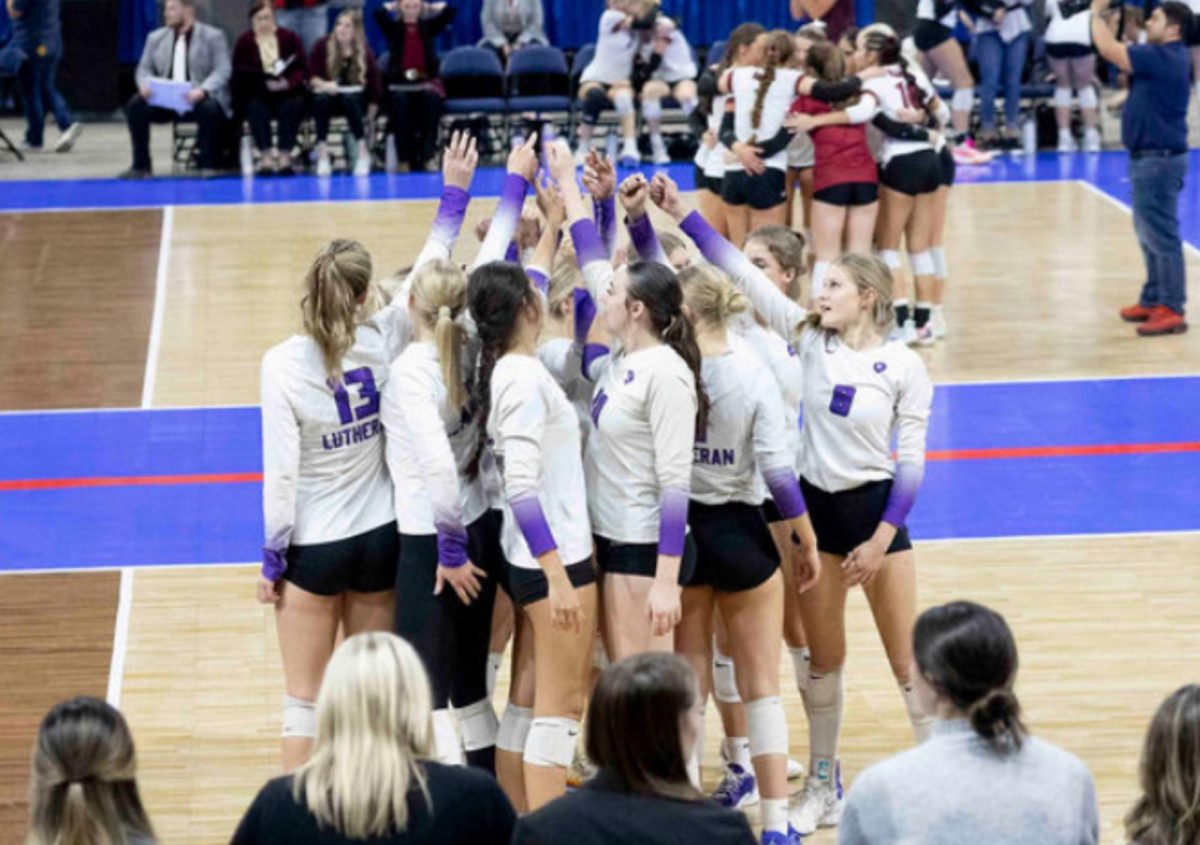 Varsity Girls Volleyball getting ready for their game