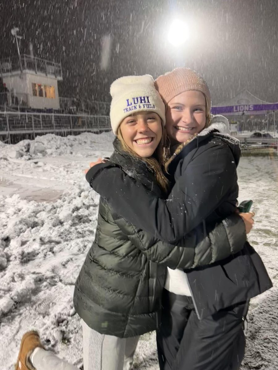 Aeva Decker and Ava Engelhardt enjoying the new snow